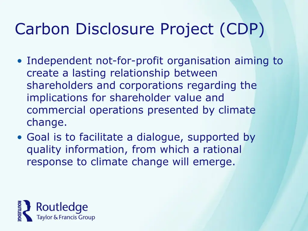 carbon disclosure project cdp