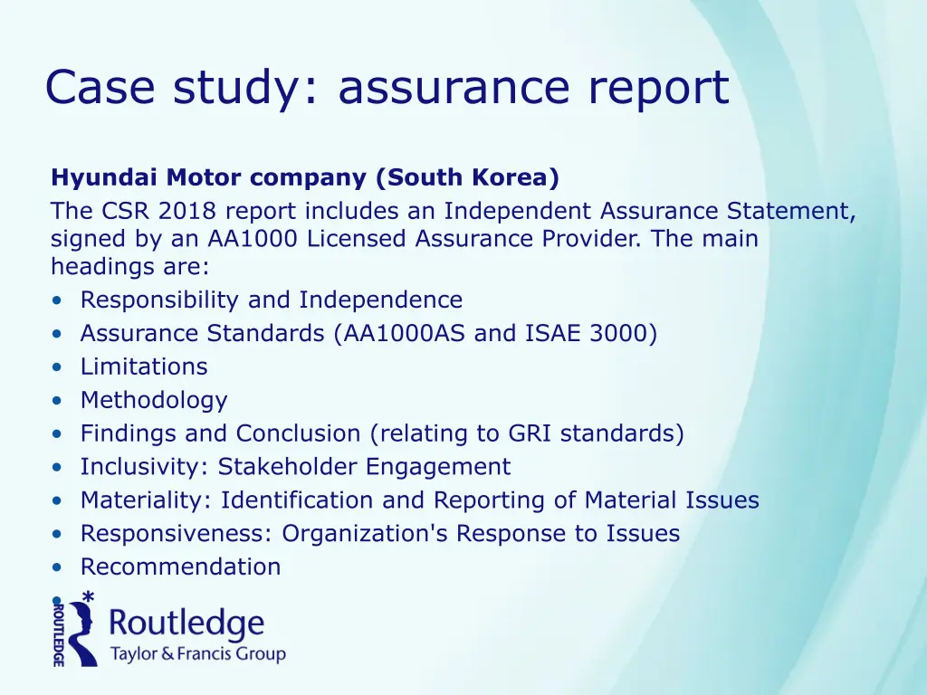 case study assurance report