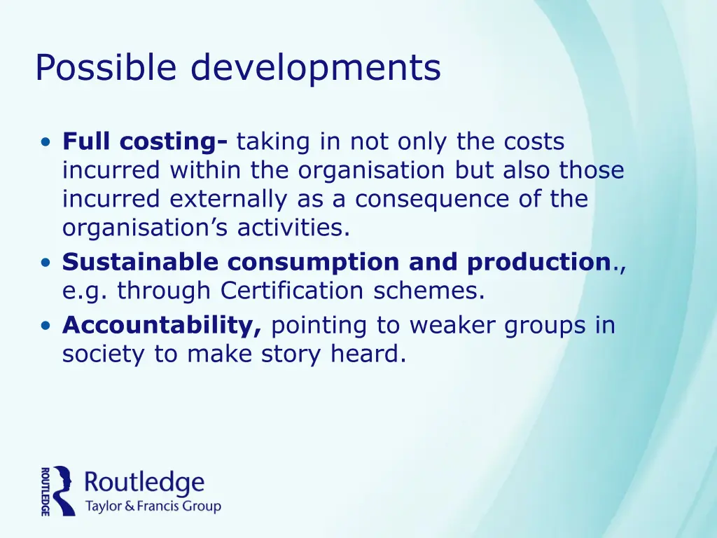 possible developments