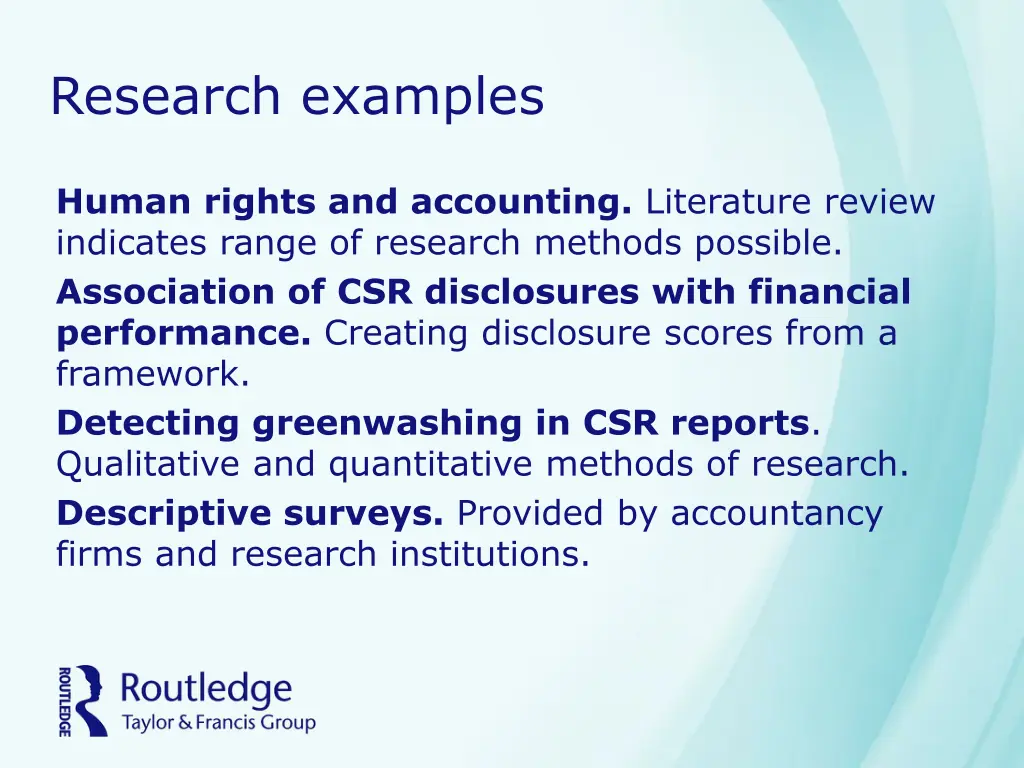 research examples