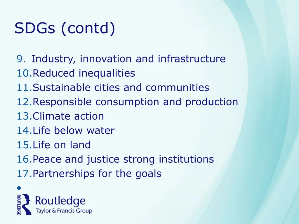 sdgs contd