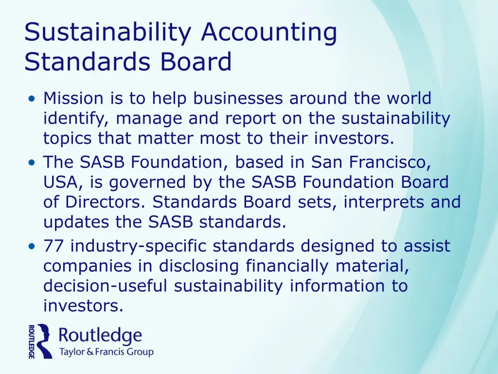 sustainability accounting standards board