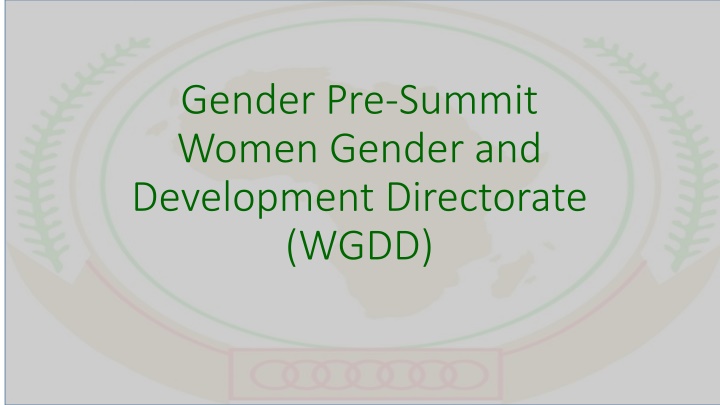 gender pre summit women gender and development