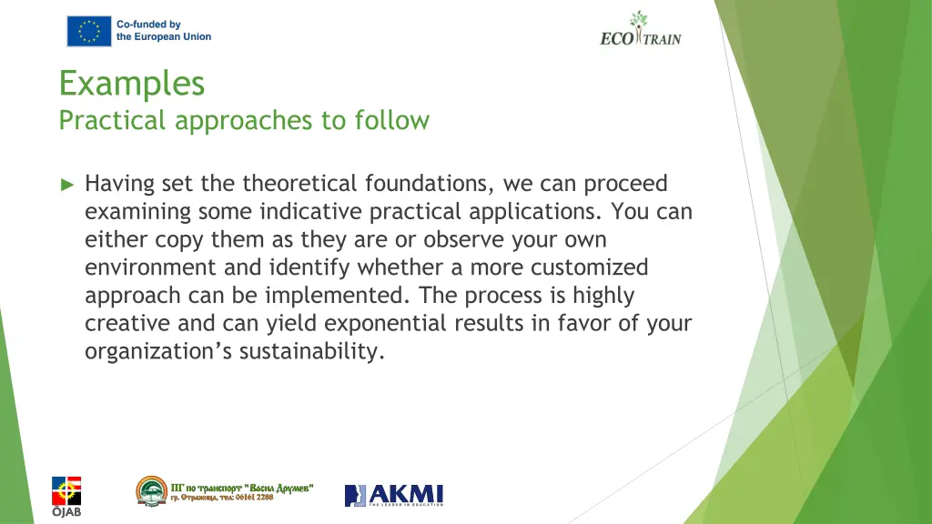 examples practical approaches to follow