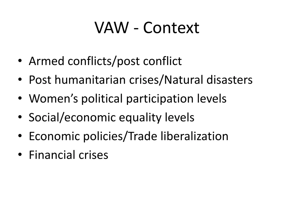 vaw context