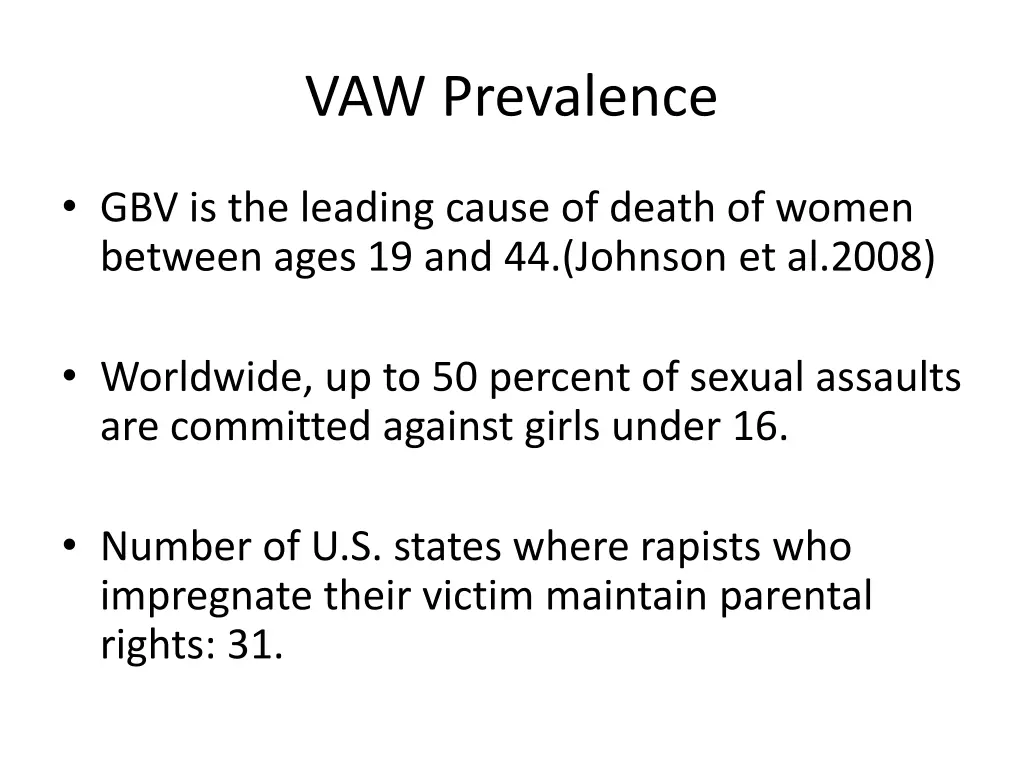 vaw prevalence