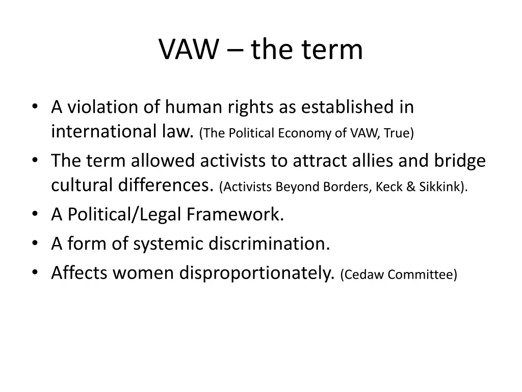 vaw the term