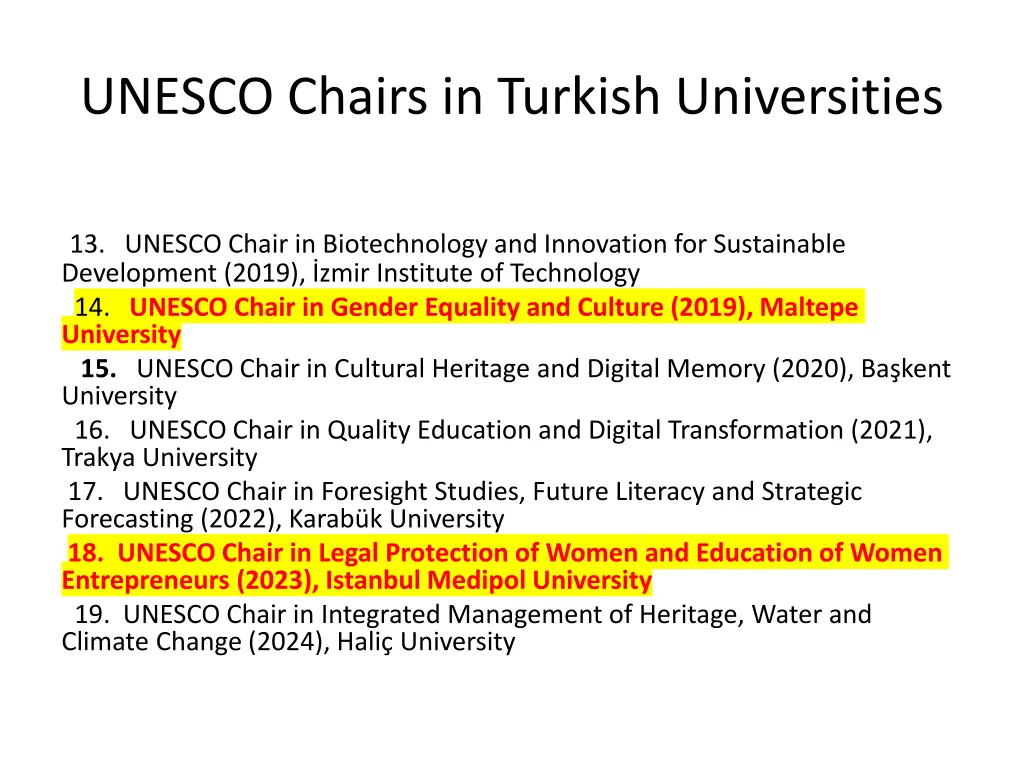 unesco chairs in turkish universities 1