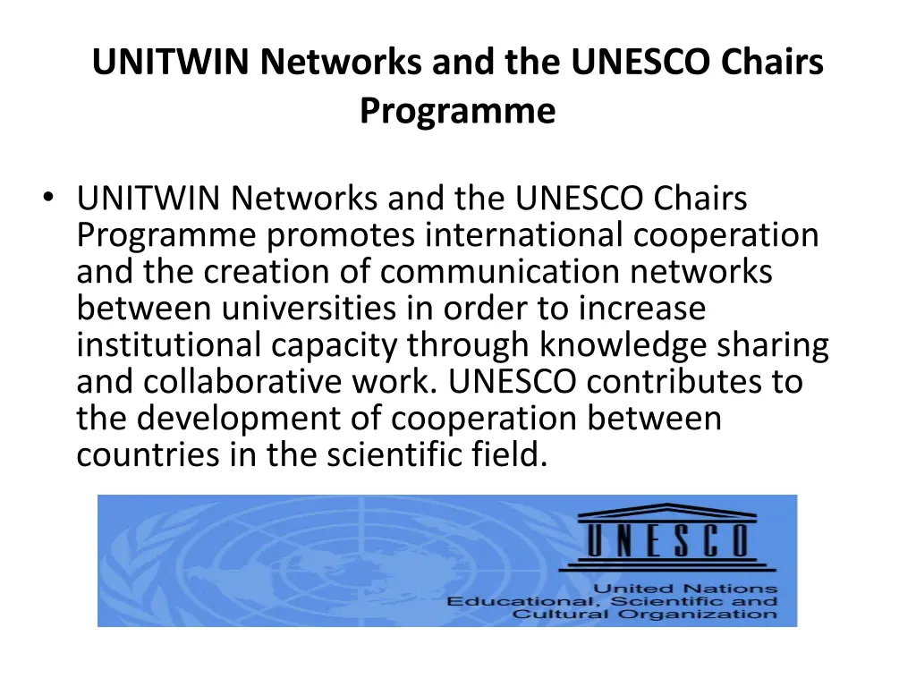 unitwin networks and the unesco chairs programme