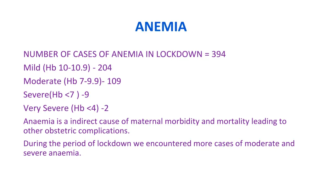 anemia