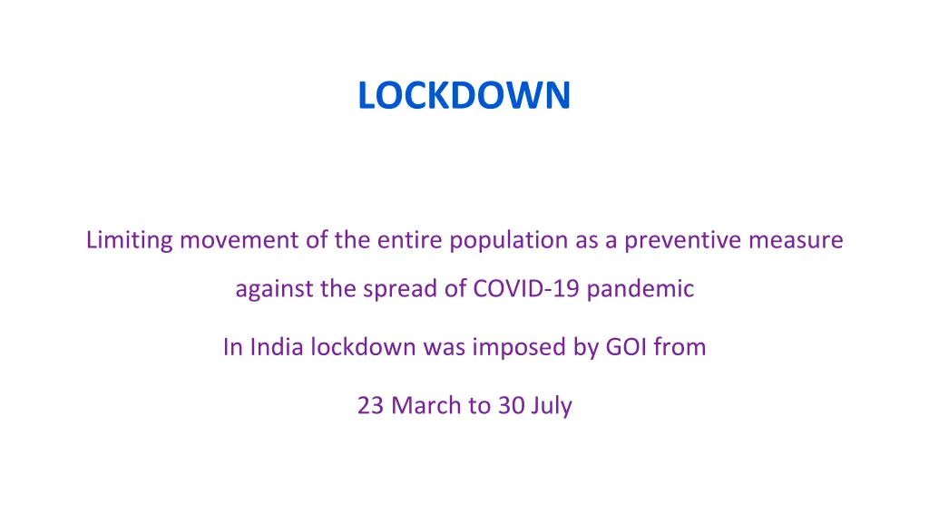 lockdown