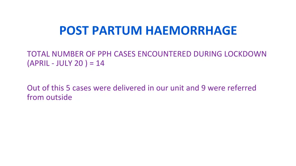 post partum haemorrhage