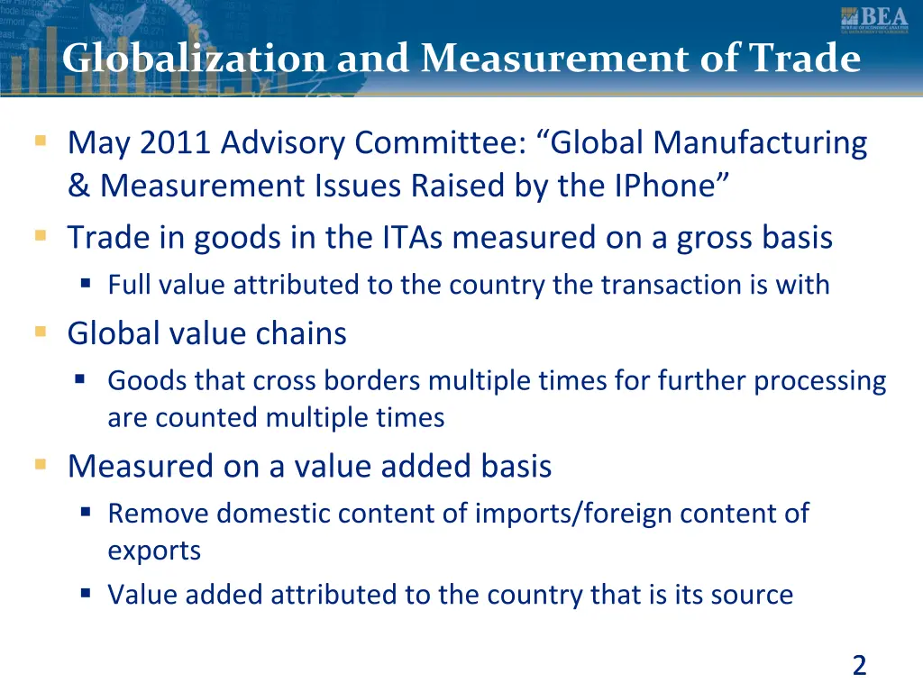 globalization and measurement of trade