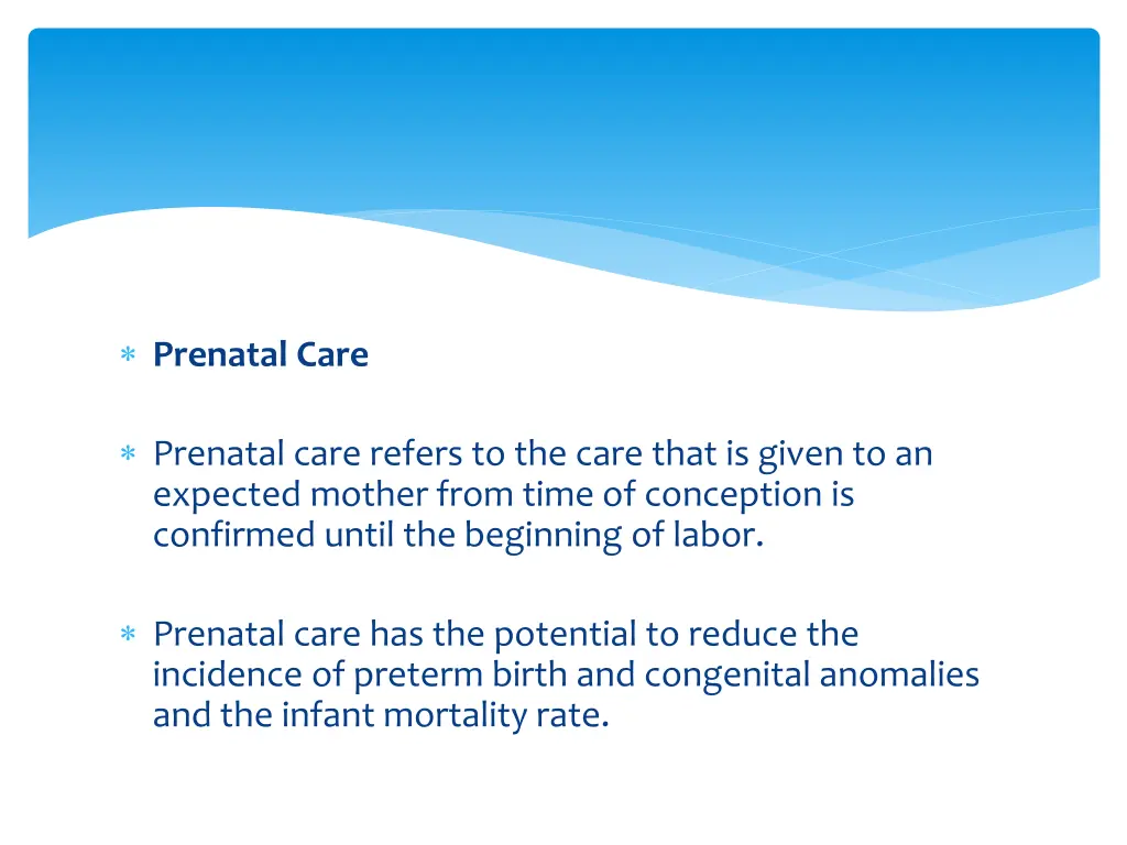 prenatal care