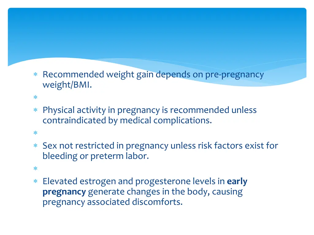 recommended weight gain depends on pre pregnancy