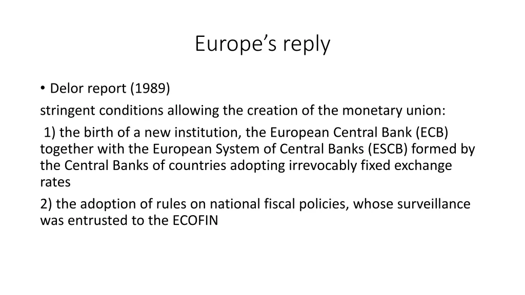 europe s reply