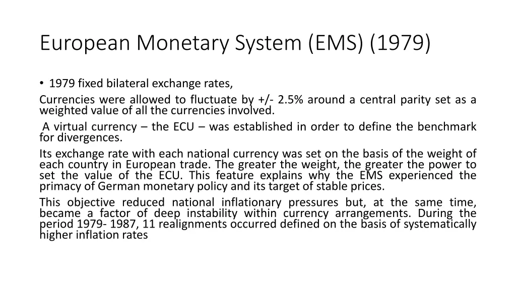 european monetary system ems 1979