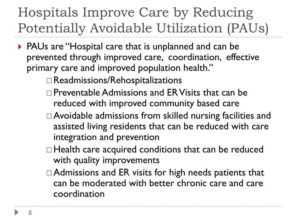 hospitals improve care by reducing potentially