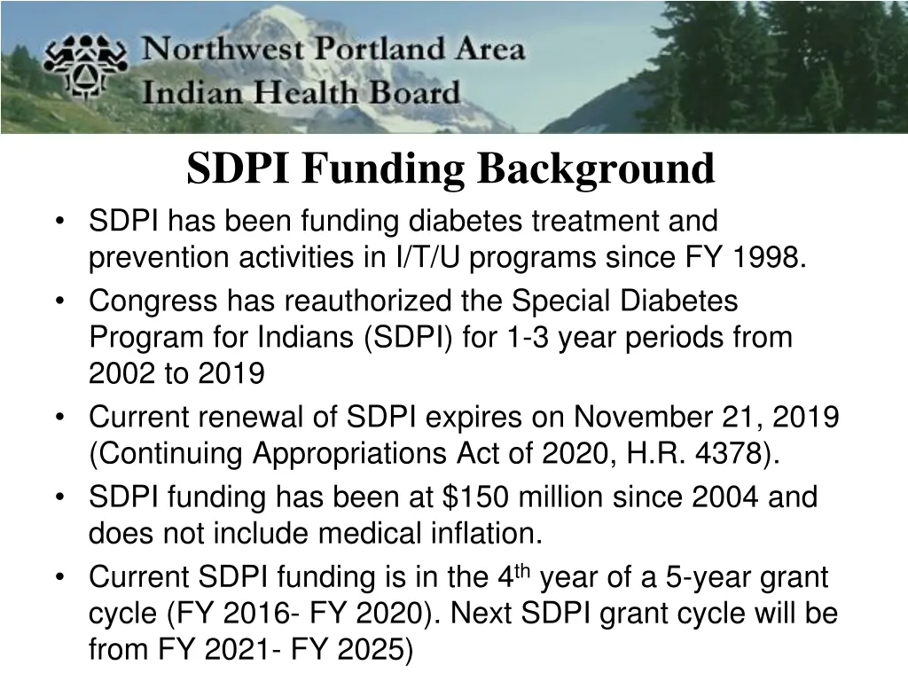 sdpi funding background sdpi has been funding