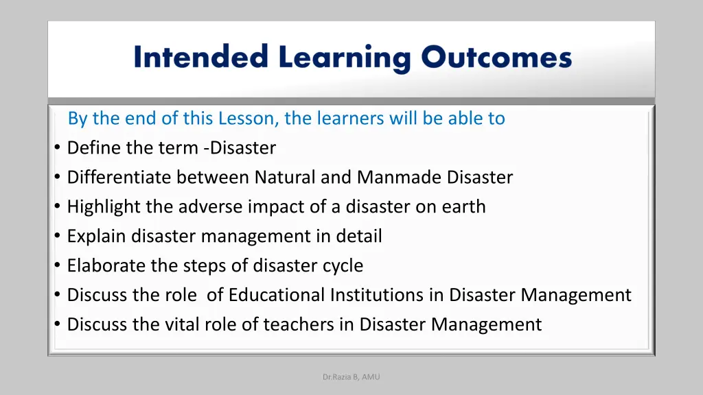 by the end of this lesson the learners will