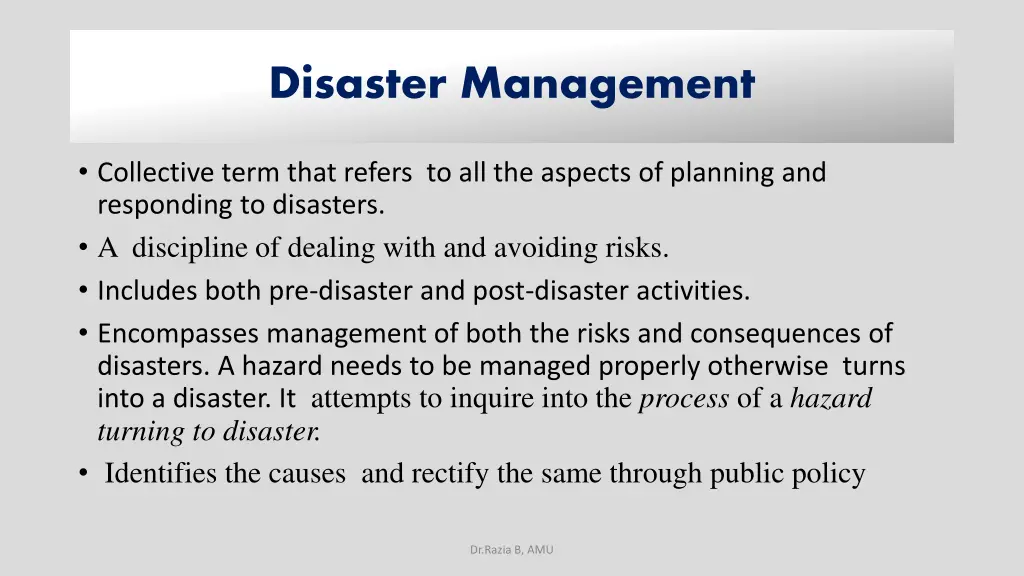 disaster management