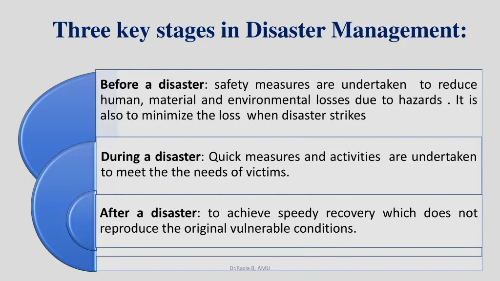 three key stages in disaster management