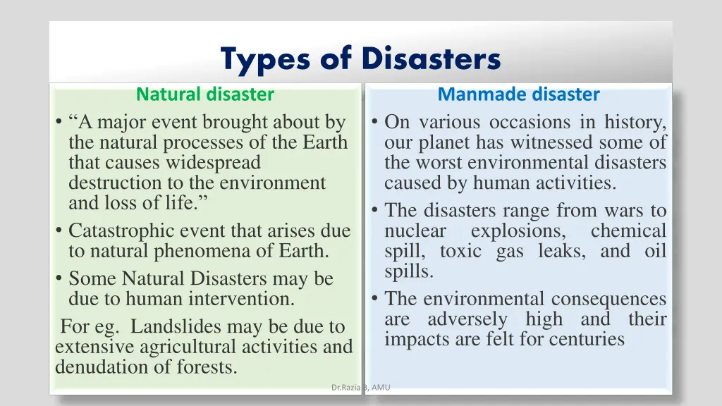 types of disasters natural disaster a major event