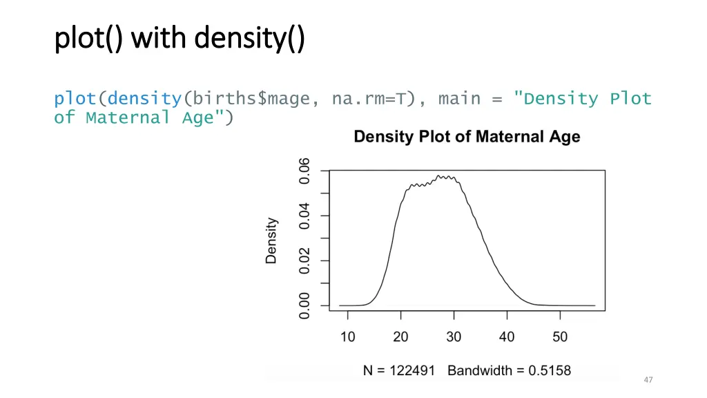 plot with density plot with density