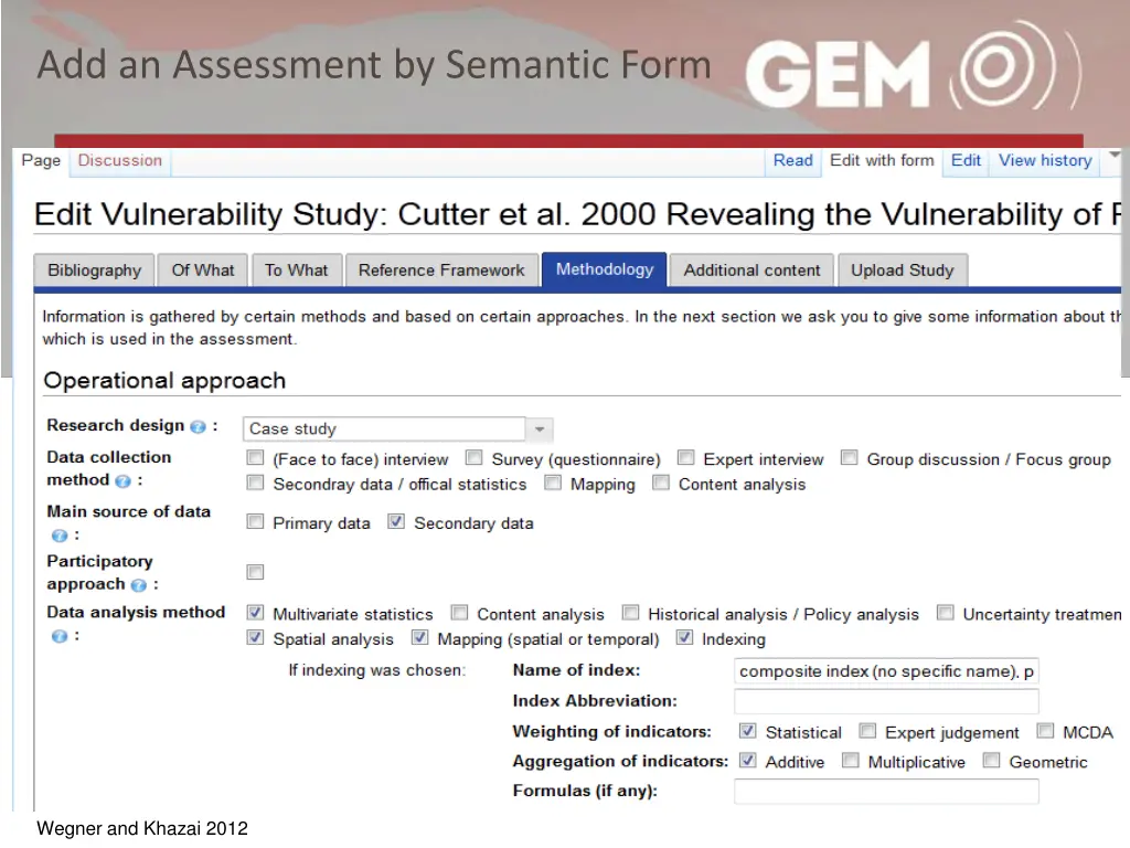 add an assessment by semantic form