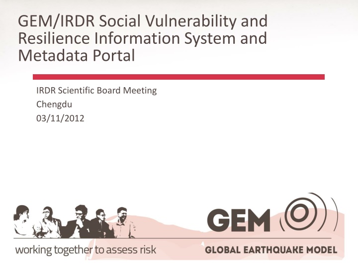 gem irdr social vulnerability and resilience