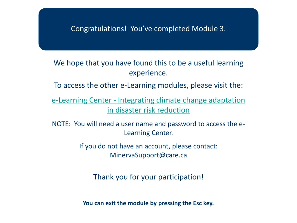 congratulations you ve completed module 3