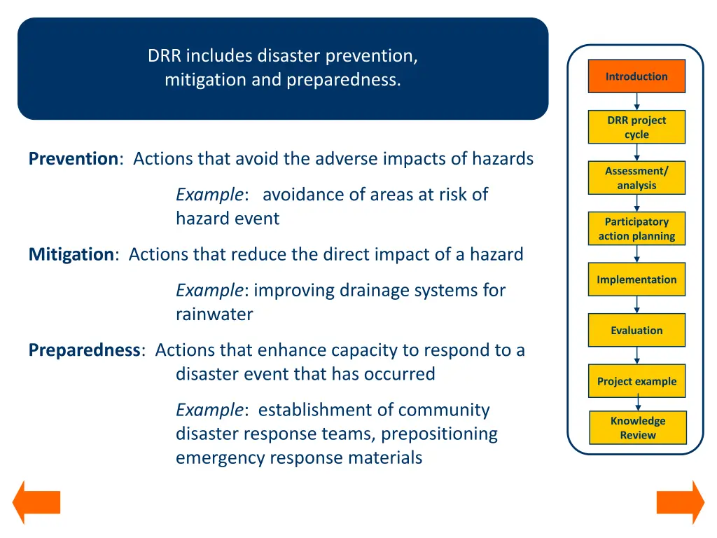 drr includes disaster prevention mitigation
