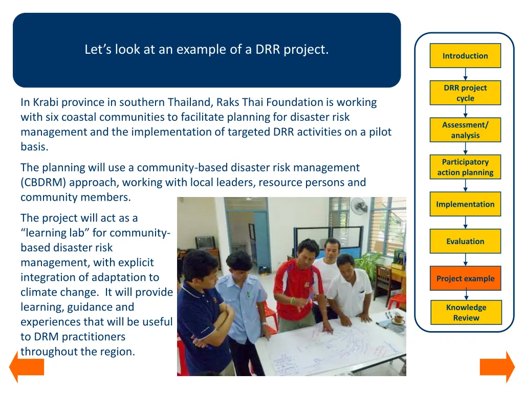let s look at an example of a drr project