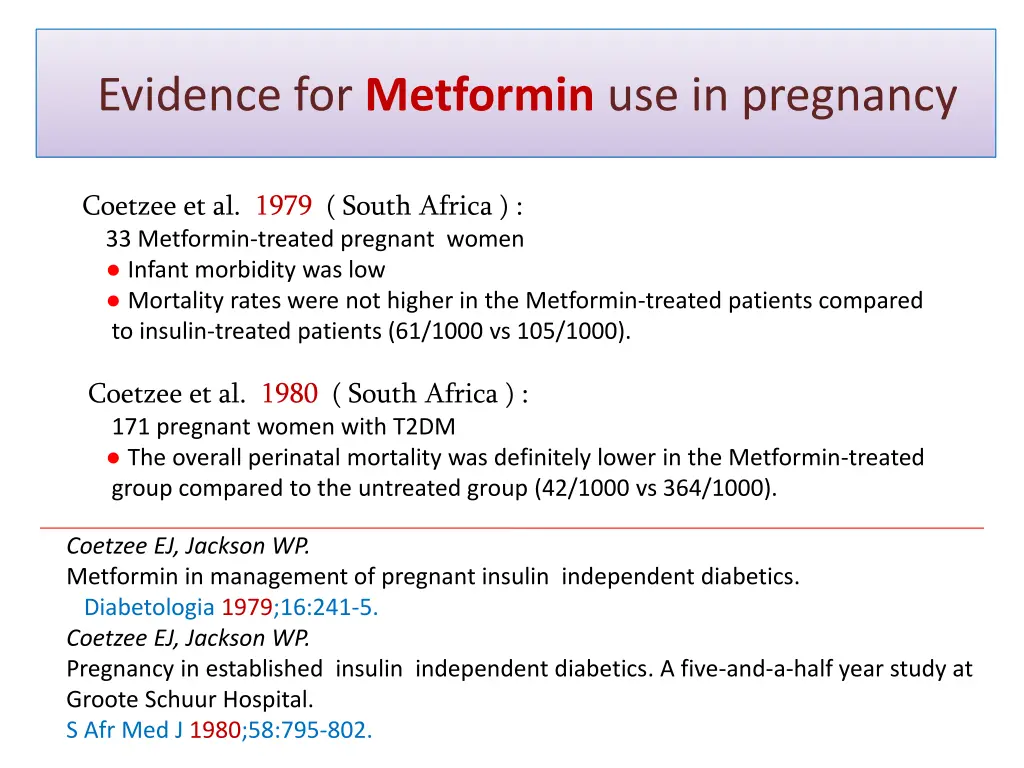 evidence for metformin use in pregnancy 1