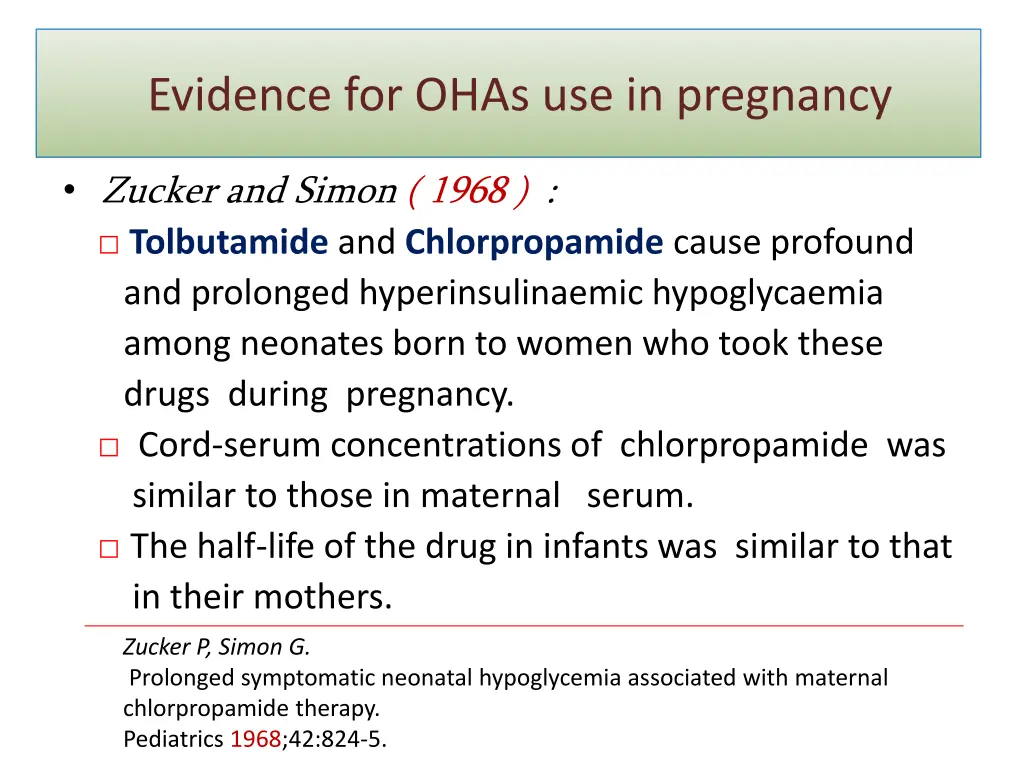 evidence for ohas use in pregnancy 3