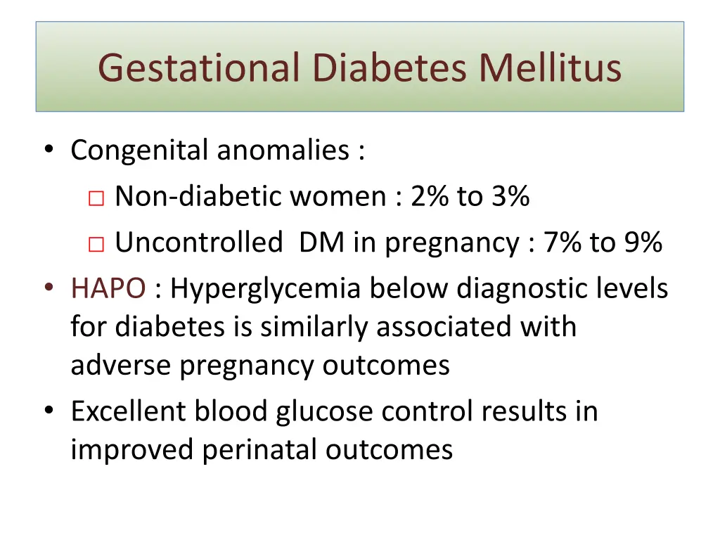 gestational diabetes mellitus