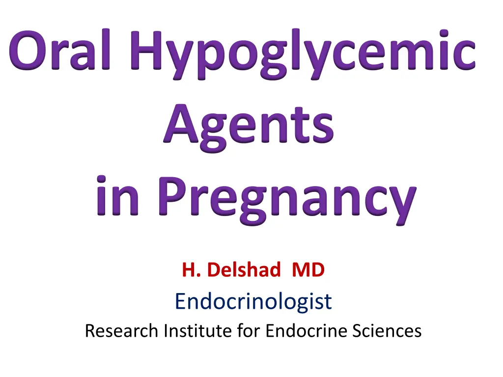 oral hypoglycemic agents in pregnancy