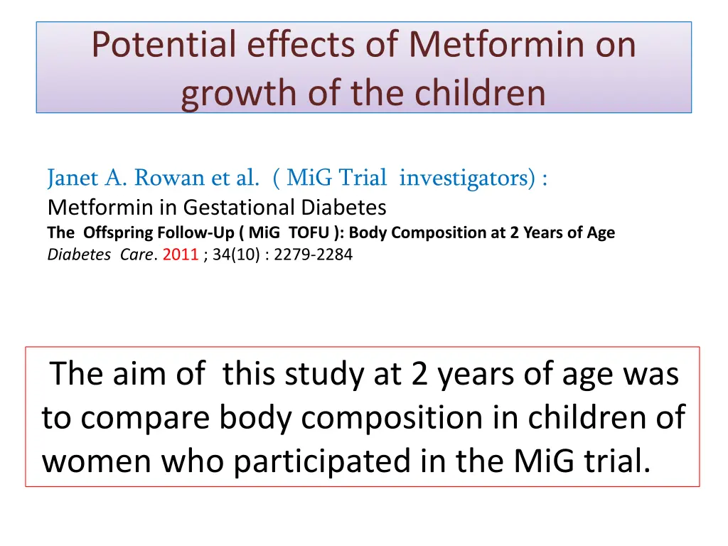 potential effects of metformin on growth