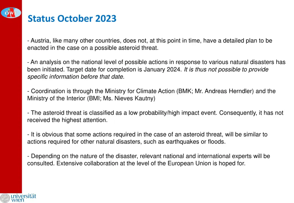 status october 2023