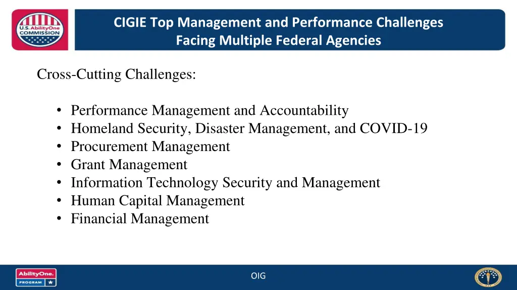 cigie top management and performance challenges 1