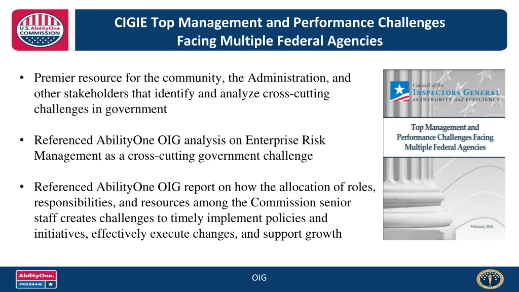 cigie top management and performance challenges