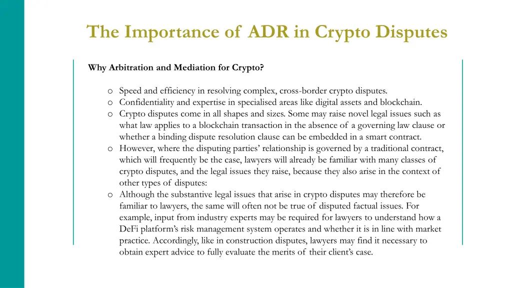 the importance of adr in crypto disputes