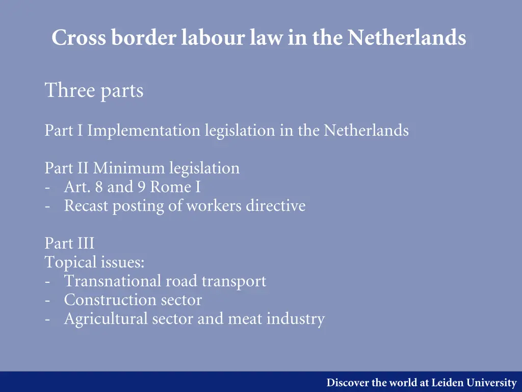 cross border labour law in the netherlands 1