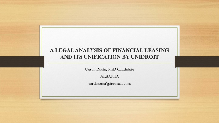 a legal analysis of financial leasing