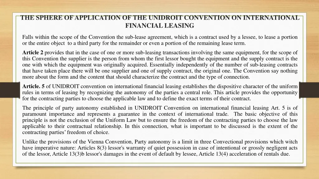 the sphere of application of the unidroit 2