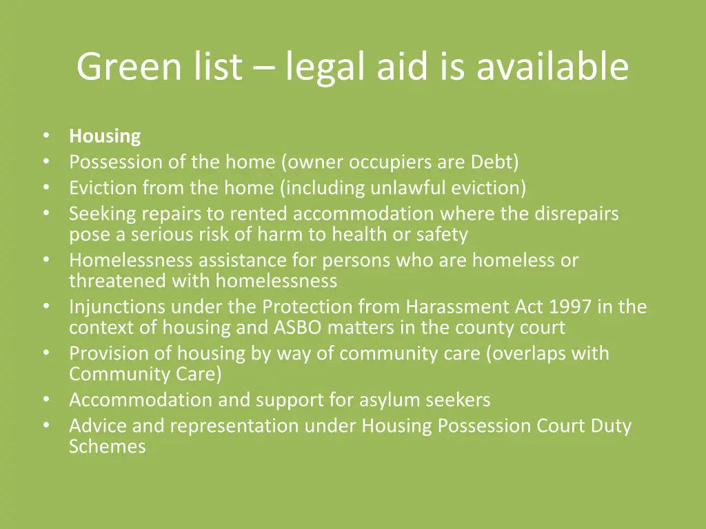 green list legal aid is available 6
