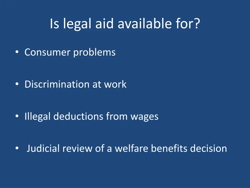 is legal aid available for 1