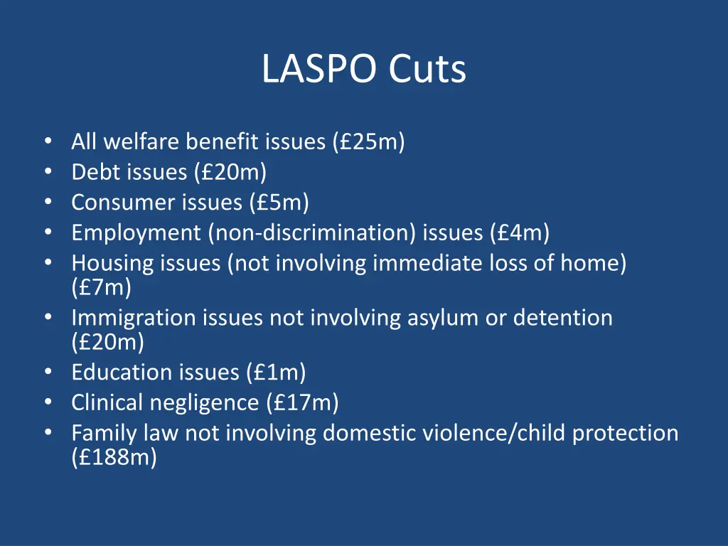 laspo cuts