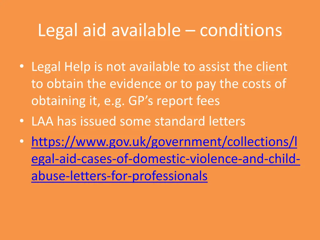 legal aid available conditions 2