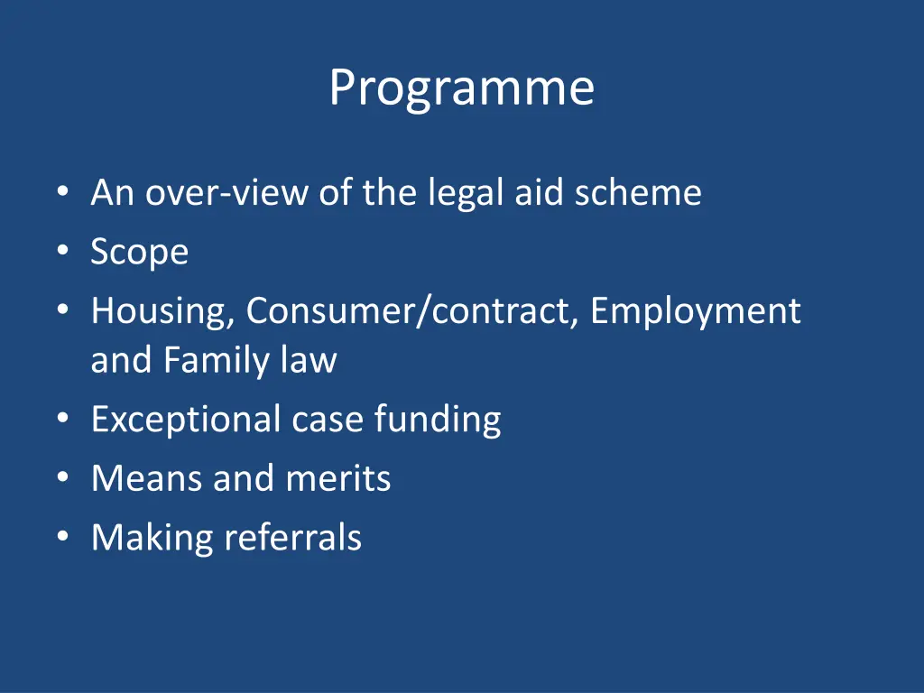 programme